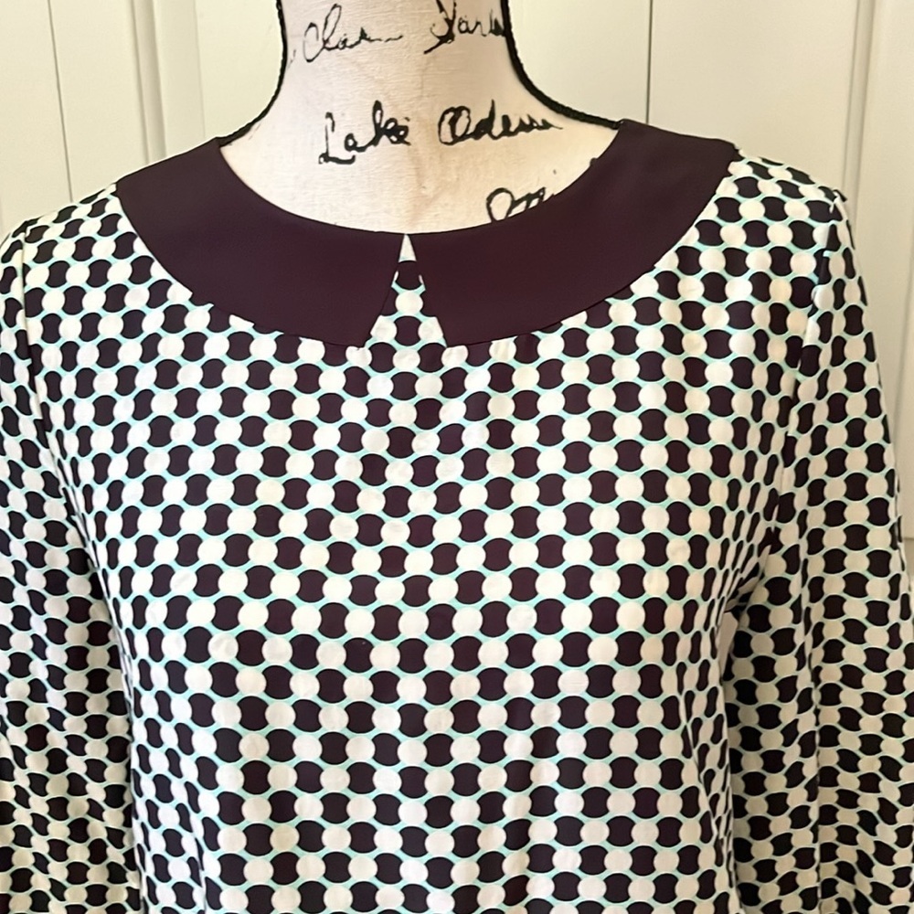 Kate Spade Kassia Shift Dress Silk Blend Geo Dot Print size medium - Picture 7 of 11